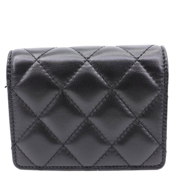 Chanel  Romance Quilted Lambskin Leather Clutch With Chain Black - Picture 3 of 13